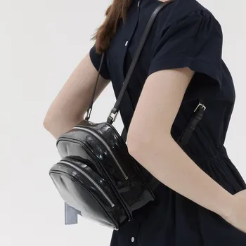 Дорожные сумки-тоут, Женский маленький рюкзак, студенческие сумки из лакированной кожи для девочек, Милая однотонная женская дизайнерская сумка Изображение