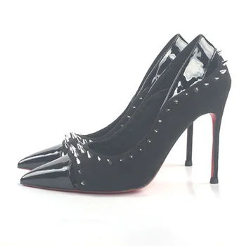 Женская летняя обувь на высоком каблуке, новинка 2023 года, Женская обувь черного цвета, обувь из натуральной кожи на мягкой подошве. Изображение