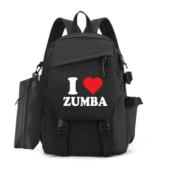 Женский рюкзак с принтом для танцев Zumba, школьная сумка для девочек-подростков, рюкзак для ноутбука, школьный рюкзак унисекс для студентов колледжа Изображение