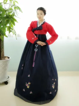 Женское платье Ханбок 2020, сшитое на заказ Корейскими традиционными национальными костюмами Ханбок Изображение