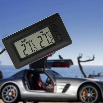 ЖК-датчик температуры в помещении автомобиля, автоматический Автомобильный ЖК-цифровой дисплей, термометр Изображение