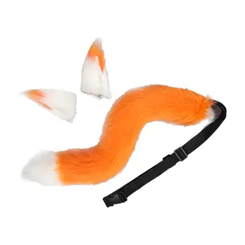 Заколка для волос с кошачьими ушками и хвостом, головной убор для аксессуаров для костюмов Изображение
