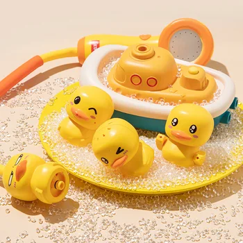 Игрушки для детской ванны, Электрическая игрушка-утка-распылитель, Игра для душа для малышей, Водные игрушки, Наборы игрушек для купания, игрушки для бассейна, подарок ребенку Изображение