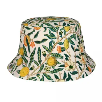 Изготовленный на заказ узор Уильяма Морриса, шляпа-панама с фруктами, женская Мужская текстильная кепка, летняя рыбацкая кепка от солнца на открытом воздухе Изображение