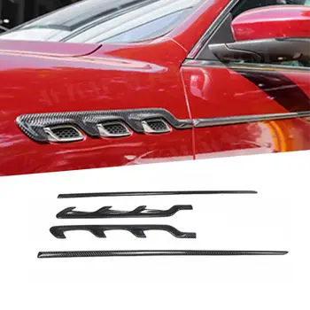 Карбоновые Планки Вентиляционного Отверстия Переднего Крыла из Углеродного Волокна для Украшения Дверей Maserati Levante 2016-2019 4 шт./компл. Стайлинга автомобилей Изображение