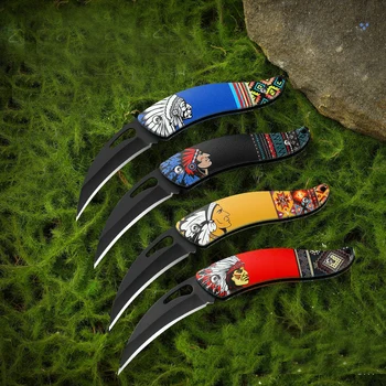 Карманный нож Портативный складной нож для кемпинга и альпинизма охотничий нож с деревянной ручкой Уличные инструменты DEC Изображение