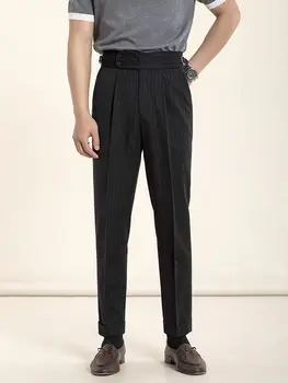 Корейские классические брюки для бега трусцой с высокой талией, модные Деловые брюки для офисного костюма, весна-лето, новая уличная одежда, Мужские брюки C52 Изображение