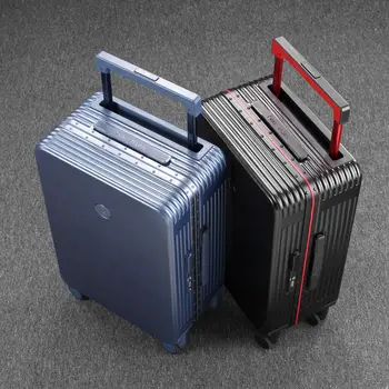 Косметический чемодан с алюминиевой рамой, большая багажная сумка 28/30 дюймов, дизайнерский багажный набор, портативные чемоданы, ручная кладь на колесиках Изображение