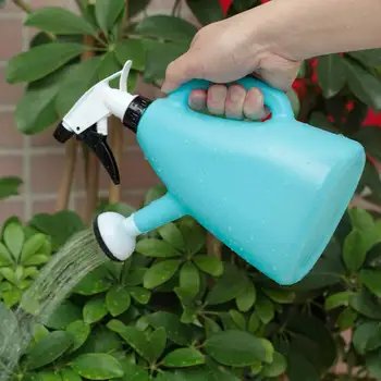 Лейка для полива и опрыскивания двойного назначения, садовый инструмент, бутылка-опрыскиватель для полива, 1 л (зеленый) Изображение