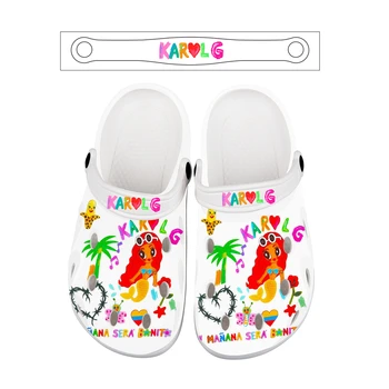 Летние женские сандалии 2023 года, женские сабо с принтом Karol G manana sera bonito, Садовая обувь, Уличные Пляжные тапочки, Настраиваемые Изображение
