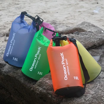 Летняя водонепроницаемая океанская сумка для речного треккинга, сухая сумка из ПВХ, полупрозрачный карман-ведро, Водонепроницаемые Спортивные сумки для плавания Изображение
