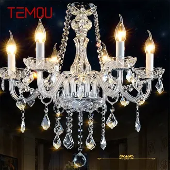 Люстра в европейском стиле TEMOU, светодиодные подвесные светильники в виде свечей, роскошные светильники для домашнего декора, Вилла Холл Изображение