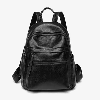 Минималистичный рюкзак для женщин 2023, Хит продаж, Новый рюкзак из искусственной кожи большой емкости, Минималистичная женская сумка для отдыха и путешествий Изображение