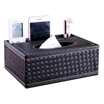 Многофункциональная коробка для салфеток в европейском стиле, креативный ящик для хранения на рабочем столе, кожаный ящик для бумаги, оптовый логотип Изображение