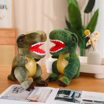 Моделирование мультяшного динозавра, плюшевые игрушки, хобби, милые плюшевые куклы Tyrannosaurus Rex, мини-Каваи, Мягкие детские игрушки для мальчиков, подарки Изображение