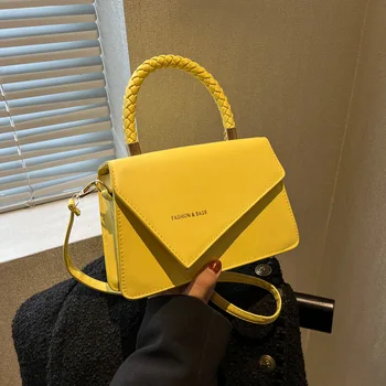 Модная женская сумка в клетку 2023 года, модные сумки через плечо, брендовые дизайнерские сумки и кошельки, маленькие сумки с клапаном и ручкой сверху. Изображение