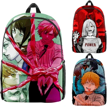 Модный рюкзак Chainsaw Man Рюкзаки аниме Denji Power Школьные сумки для косплея Детский легкий простой рюкзак Oxford Mochila с героями мультфильмов Изображение