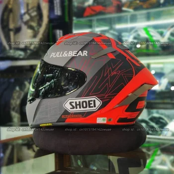 Мотоциклетный шлем, полнолицевой шлем X-Spirit III, серый, красный, Ant X-Четырнадцать, спортивный велосипед, гоночный шлем, мотоциклетный шлем Изображение