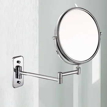 Настенное косметическое Зеркало с 3-кратным увеличением, Аксессуары для ванной Комнаты, Двустороннее складное косметическое зеркало, Настенный декор для дома Изображение