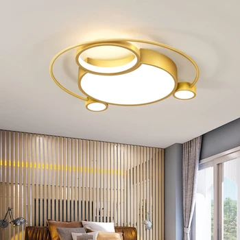 Новая Креативная Главная спальня, Простое Современное Освещение спальни, Комнатные светильники, светодиодный Потолочный светильник круглой формы Изображение