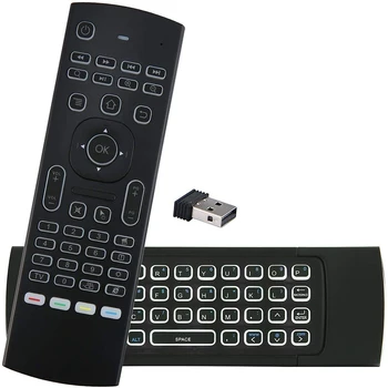 Новый MX3 Air Mouse Smart Voice Remote Control 2.4 G RF Беспроводная Клавиатура С ИК Подсветкой Для X96Q KM9 A95X H96 MAX Android TV Box Изображение