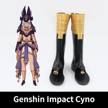 Обувь для косплея Genshin Impact Cyno, аксессуары для костюмов для косплея на Хэллоуин Изображение