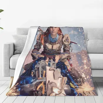 Одеяло Horizon Zero Dawn, фланелевый летний кондиционер, Aloy Game, легкие тонкие пледы для дивана, коврик для дивана Изображение