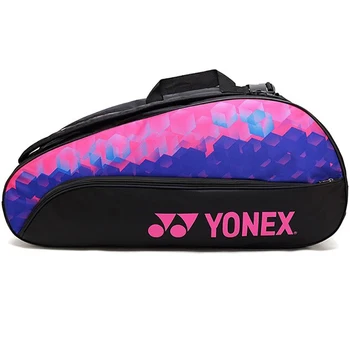 Оригинальная сумка для бадминтона YONEX Максимум на 3 ракетки Водонепроницаемый спортивный рюкзак для ракеток Вмещает все аксессуары для волана Изображение
