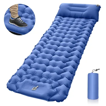 Походный инструмент для походов, спальный коврик для кемпинга, Надувной матрас с подушками, дорожный коврик, раскладная кровать, Сверхлегкая воздушная подушка Изображение