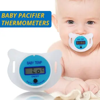Практичный щелчок для младенцев, Цифровая температурная соска, ЖК-соска, Кухонный Термометр, Сигнализация для рта, гаджеты для температуры. Изображение