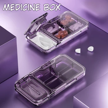 Прозрачное отделение для мини-таблеток, Коробка для хранения таблеток, Резак для таблеток, Органайзер для хранения лекарств, Инструменты Изображение