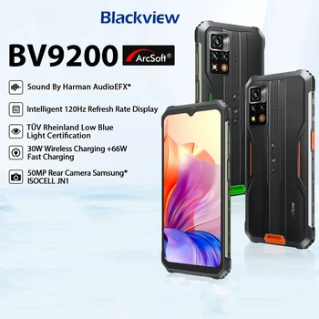 Прочный смартфон Blackview BV9200, Мобильный телефон, Мобильный телефон Android 12, 8 ГБ 256 ГБ, Быстрая зарядка 66 Вт, G96, 120 Гц Изображение