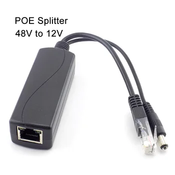 Разъем-разветвитель POE от 48 В до 12 В Адаптер питания Poe инжекторный переключатель для IP-камеры Wi-Fi Кабель Настенный штепсель США/ЕС Изображение