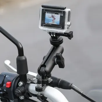 Рейка для крепления зеркала заднего вида на руле мотоцикла для Gopro 10 9 8 7 Xiaomi Yi 4K SJCAM Sony EKEN DJI Action Sports с креплениями Изображение