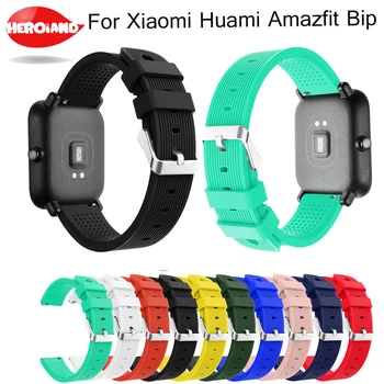 Ремешок Замените Ремешки для часов Amazfit Youth Силиконовыми Ремешками для Xiaomi Huami Bip BIT PACE Lite Youth Smart Watch Наручный Браслет Изображение