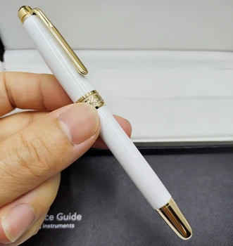 роскошная шариковая ручка-роллер MB 163 из белого металла /шариковая ручка /авторучка канцелярские принадлежности для письма чернильными ручками Изображение