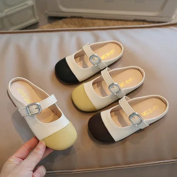 Сандалии Baotou для девочек, Новинка 2023 года, Детская обувь принцессы с мягкой подошвой, Корейская модная Детская обувь для маленьких девочек Изображение