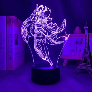 Светодиодная Лампа Genshin Impact Raiden Shogun для Украшения Детской Спальни Подарок На День Рождения Genshin Impact Baal Led Night Light Game Изображение