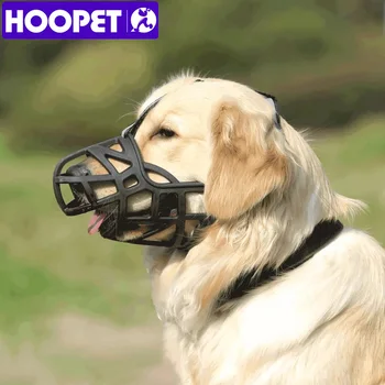 Светоотражающая маска для собак HOOPET Регулируемый намордник для собак Мягкий силиконовый Дышащий намордник против укусов для собак Лабрадор Золотистый Ретривер Изображение