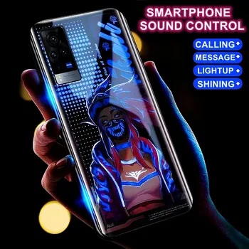 Светящаяся светодиодная подсветка вызова, вспыхивающий стеклянный чехол для телефона Nothing phone 1 One Case, чехол для смарт-управления звуком, мобильные аксессуары Изображение