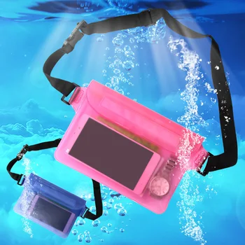 Спортивная водонепроницаемая сумка для плавания, подводные сумки для мобильных телефонов, чехол для пляжной лодки, лыжного дрифта, дайвинга, наплечная поясная сумка Изображение