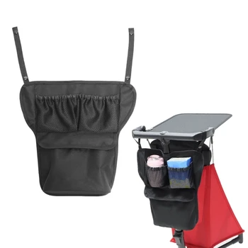 Стильная сетка для хранения детской коляски, Подвесная сумка для хранения, Органайзеры с несколькими отделениями, Регулируемый Крепежный ремень Изображение