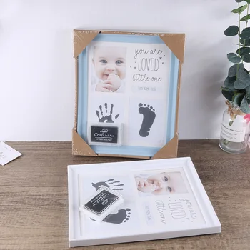 Сувениры к столетию для новорожденных мальчиков и девочек, пластиковая прямоугольная фоторамка для рук и ног новорожденных Изображение