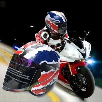 Универсальный шлем с открытым лицом, мотоциклетный шлем для езды по мотокроссу, шлем для мотобайка, портативный для мужчин и женщин, полушлем Изображение