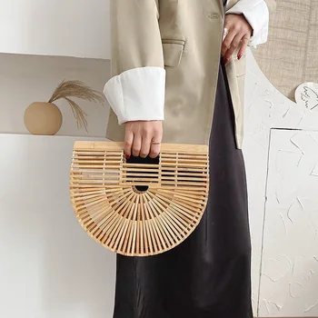 Элегантная Женская плетеная сумка-тоут 2022, модная Женская дизайнерская сумка, Большая седельная сумка, Соломенная Пляжная дорожная сумка Изображение